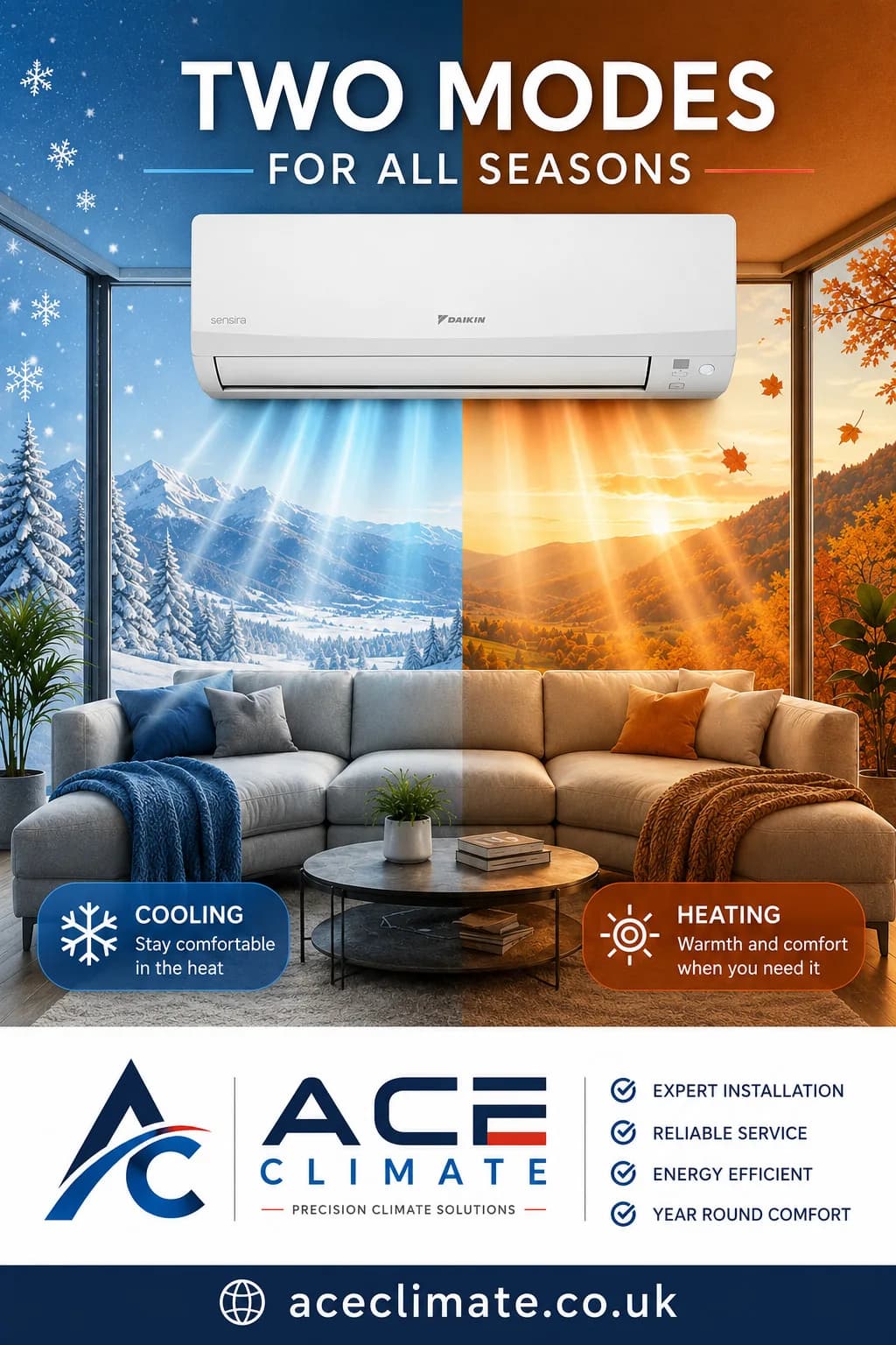 Modern wall-mounted air conditioning indoor unit